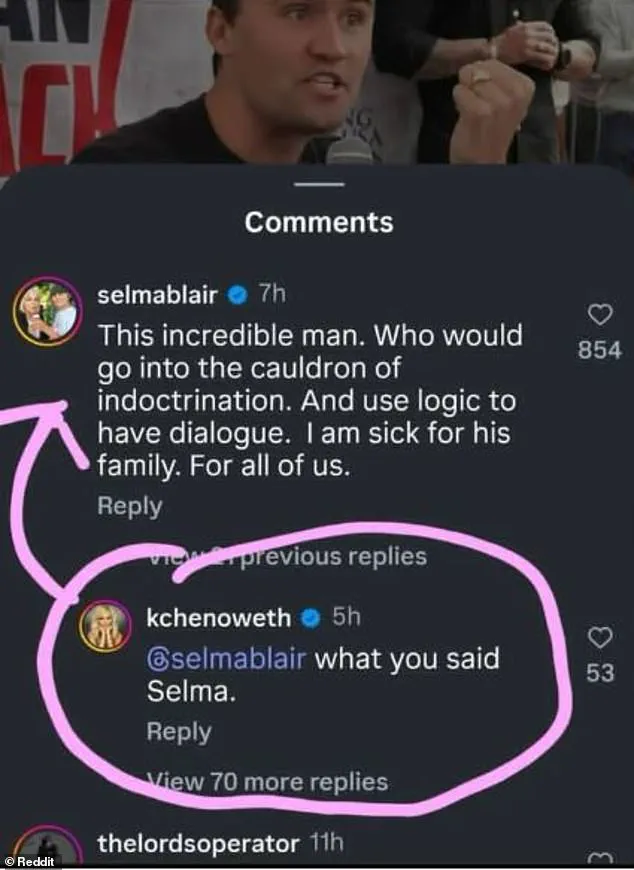 Selma Blair Under Fire After Public Support for Charlie Kirk Following Shooting