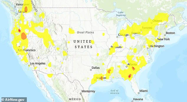 Urgent Air Quality Alert: Unhealthy PM2.5 Levels Pose Health Risks in Georgia, South Carolina, and Oregon – Officials Advise Immediate Precautions