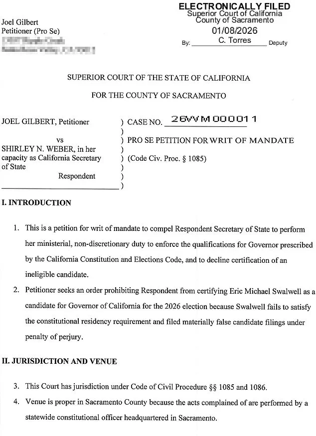 Legal Challenge Over Residency Requirements Threatens Eric Swalwell's Gubernatorial Bid
